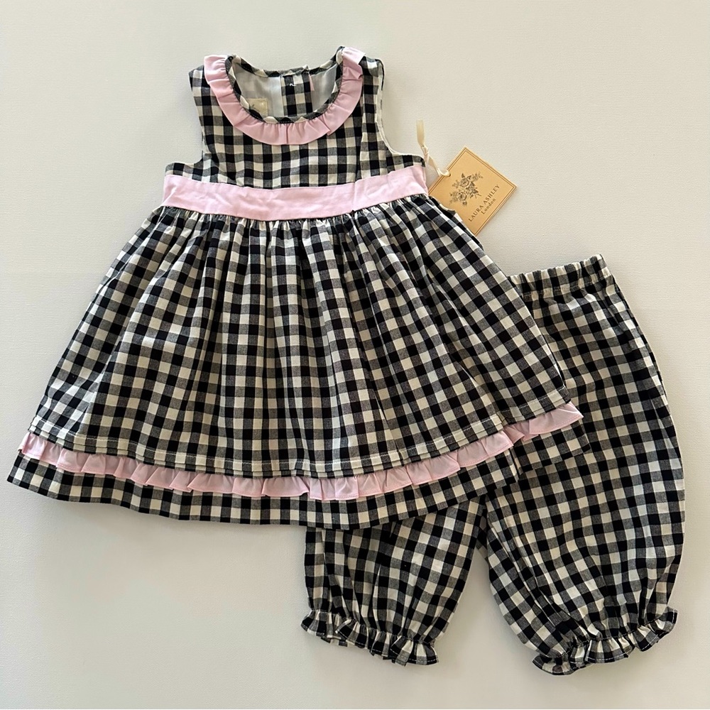Laura Ashley 18 Months Baby Girl Plaid Dress Set